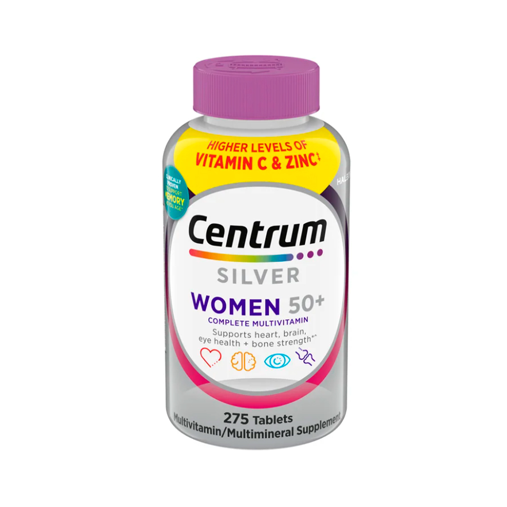 Multivitaminas Centrum Silver para mujeres mayores de 50 años, 275 Tabletas