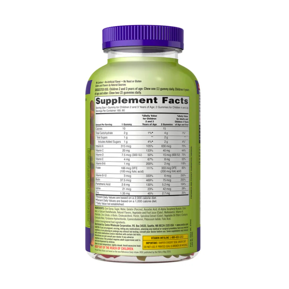 Kirkland Signature Niños Multivitaminas, 160 Gomitas - Imagen 3