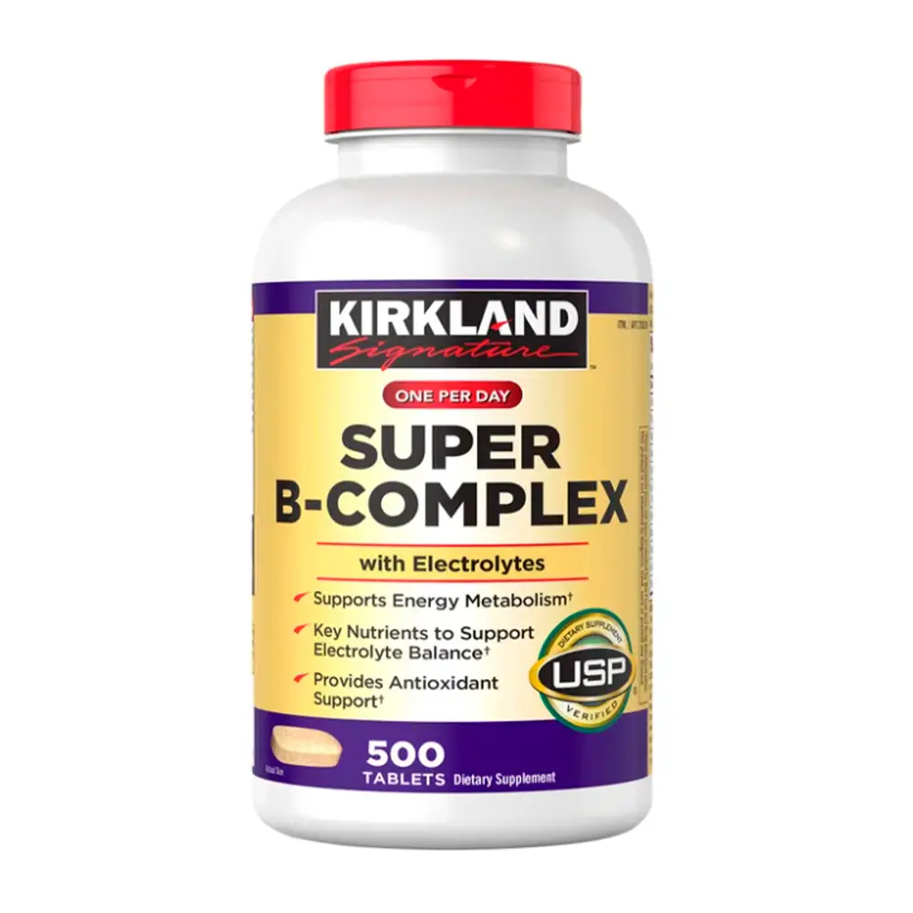 Vitamina Kirkland Signature Super B-Complex con electrolitos, 500 tabletas