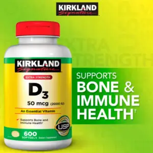 Vitamina D3 Extra Fuerte 50 mcg, Kirkland Signature  600 cápsulas