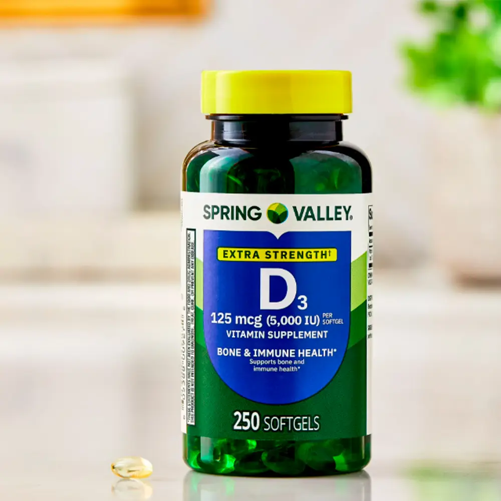 Spring Valley Vitamina D3 de Fuerza Extra, 125 mcg (5000 IU), 250 tabletas