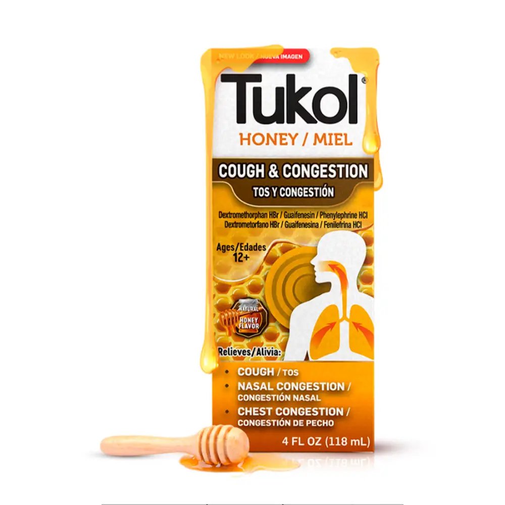 Tukol Miel Jarabe Frío Multi Síntoma over-the-counter Medicina, 4 fl oz