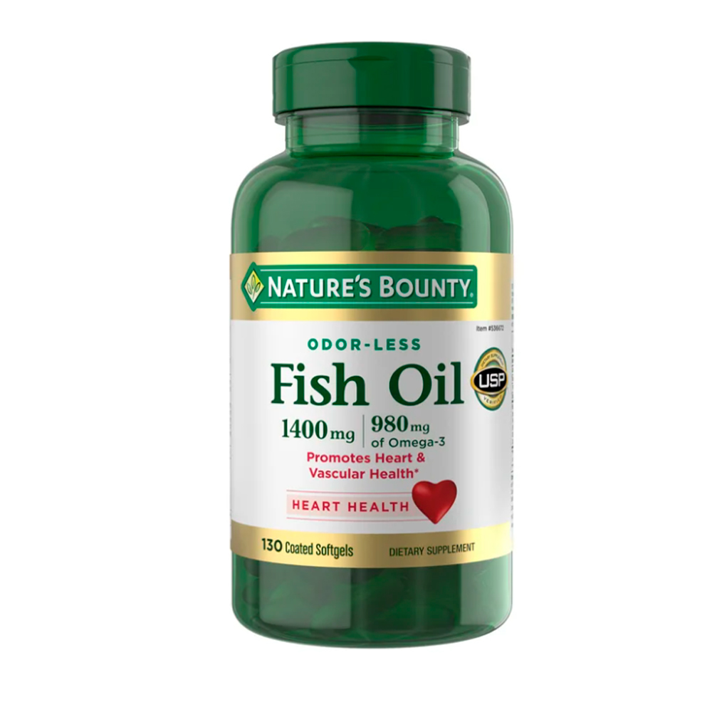 Vitamina Aceite de pescado Nature's Bounty 1400 mg, 130 cápsulas
