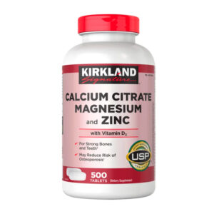 Vitamina Citrato de calcio, magnesio y zinc Kirkland Signature, 500 Tabletas