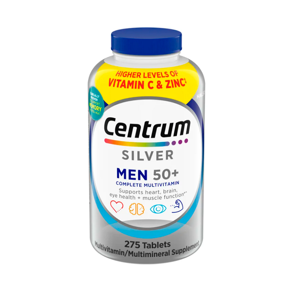 Multivitaminas Centrum Silver para hombres mayores de 50 años, 275 Tabletas