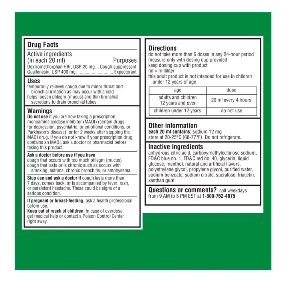 Robitussin Max Strength para la tos, la congestión, la diabetes y el resfriado, 8 onzas líquidas. - Imagen 2