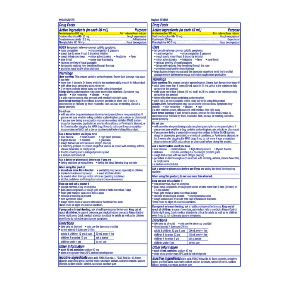Vicks NyQuil Líquido para el alivio del resfriado y la gripe severos, sabor a frutos rojos, 355 ml (12 onzas) - Imagen 2