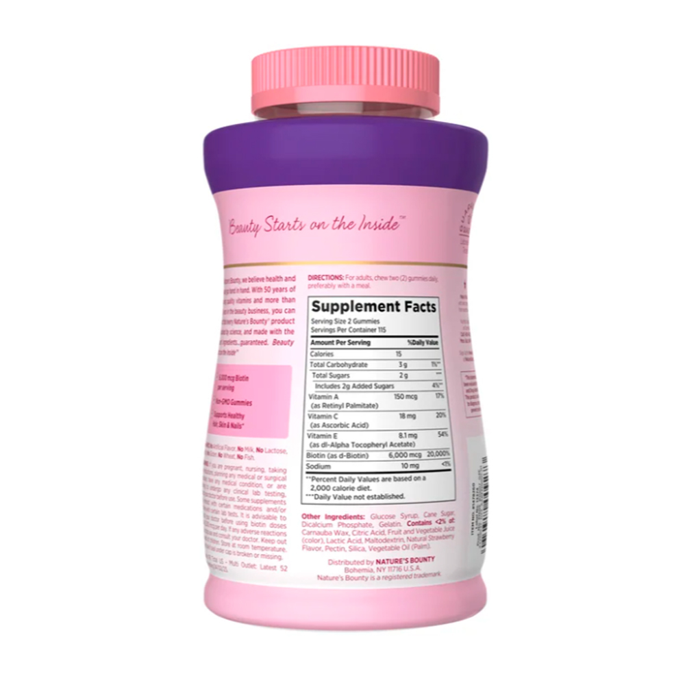 Vitamina Nature's Bounty Cabello, Piel y Uñas Avanzado, 230 Gomitas - Imagen 2