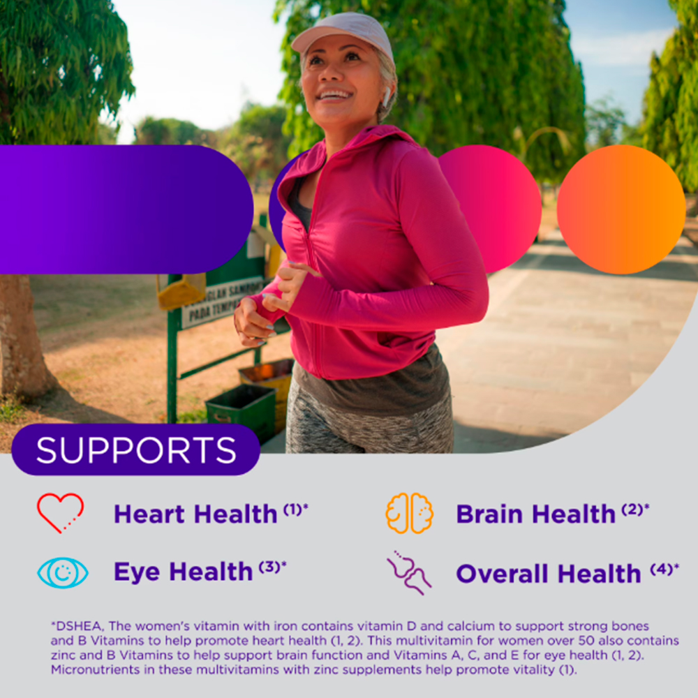 Centrum Silver Multivitamina para Mujeres de 50 Años O Más con Vitaminas B, C, D3 y E, 100 Tabletas - Imagen 2