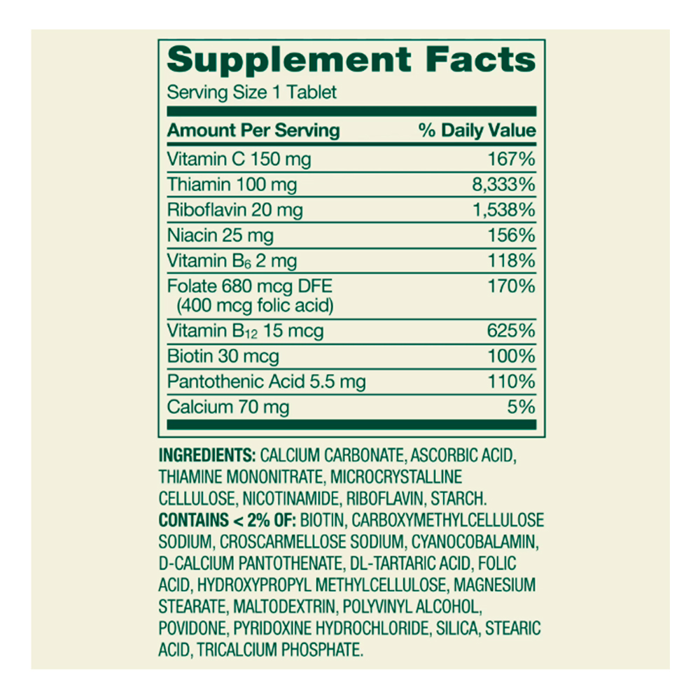 Spring Valley Complejo Súper de Vitamina B, 250 Tabletas de Suplemento Dietético para Apoyo Al Metabolismo - Imagen 2