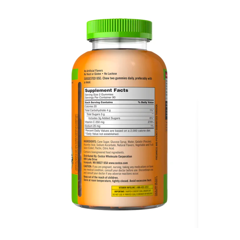 Vitamina C Kirkland Signature 250 Mg, 180 Gomitas Para Adultos - Imagen 2