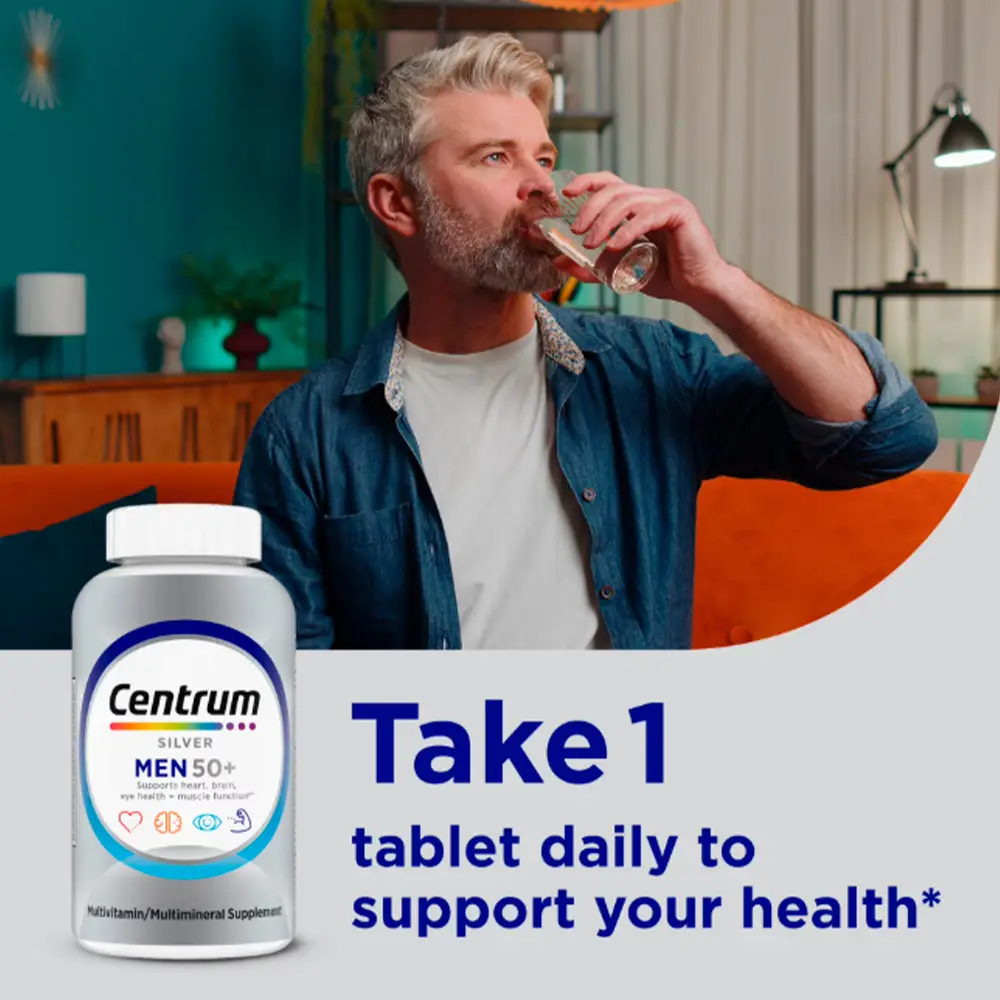 Centrum Silver Multivitamina para Hombre de 50+ con Vitamina B y D3, 100 tabletas - Imagen 2