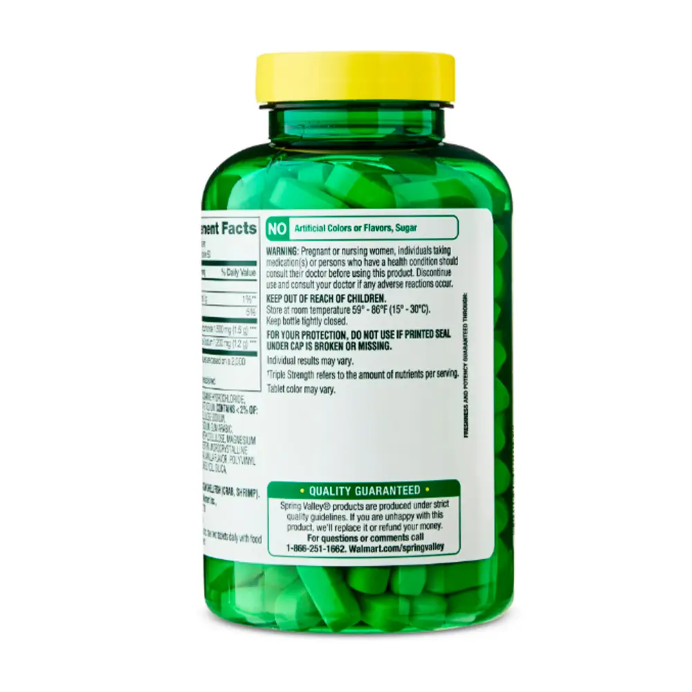 Spring Valley Tabletas de Suplemento Dietético de Salud Articular con Glucosamina y Condroitina de Triple Fuerza, 160 Tabletas - Imagen 2