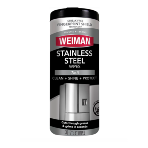 Limpiador de acero inoxidable Weiman, paquete de 30 toallitas, antihuellas
