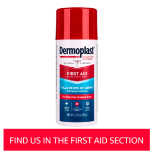 Dermoplast First Aid Spray, Spray Antiséptico y Analgésico para Cortes, Raspones y Quemaduras Menores, 2.75oz