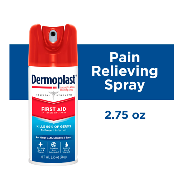 Dermoplast First Aid Spray, Spray Antiséptico y Analgésico para Cortes, Raspones y Quemaduras Menores, 2.75oz - Imagen 2