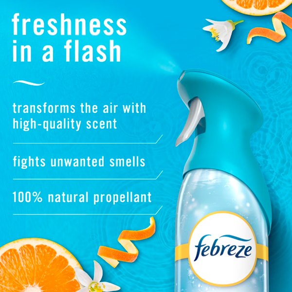 Febreze Spray Ambientador, Spray para Habitaciones contra Olores, Refresca y Energiza, 8.8oz - Imagen 2