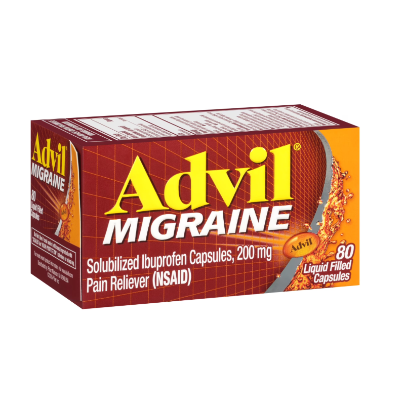 Advil Analgésicos para Migraña para Alivio Del Dolor de Cabeza, Cápsulas Líquidas Rellenas para Reducir la Fiebre