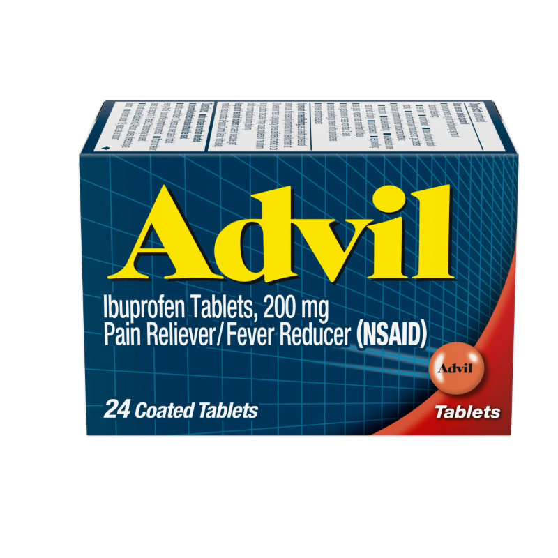 Advil Analgésicos y Antipiréticos Tabletas de Ibuprofeno, 200 mg, Recubiertas, 24 Tabletas