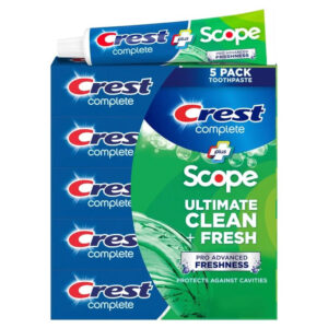 Pasta dental Crest Complete + Scope Advanced Active Foam, 230 g, paquete de 5