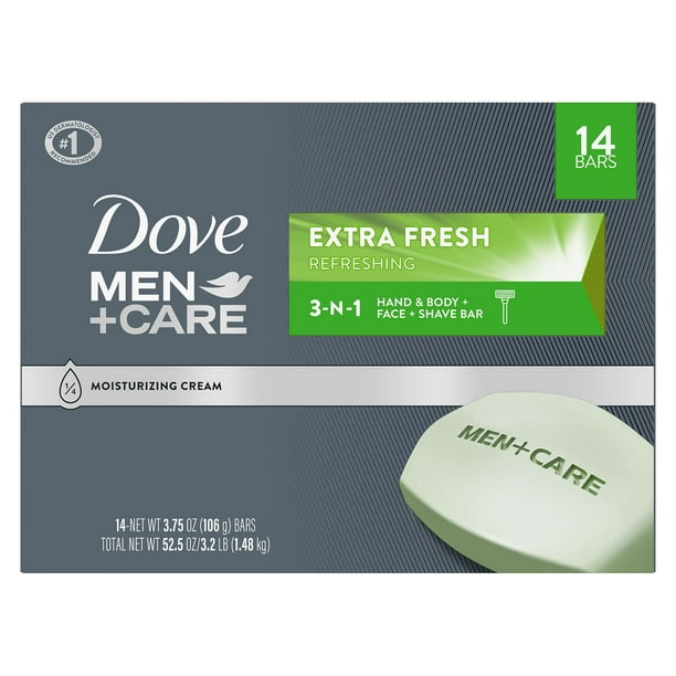 Dove Men+Care Body and Face Bar Soap, Extra Fresh