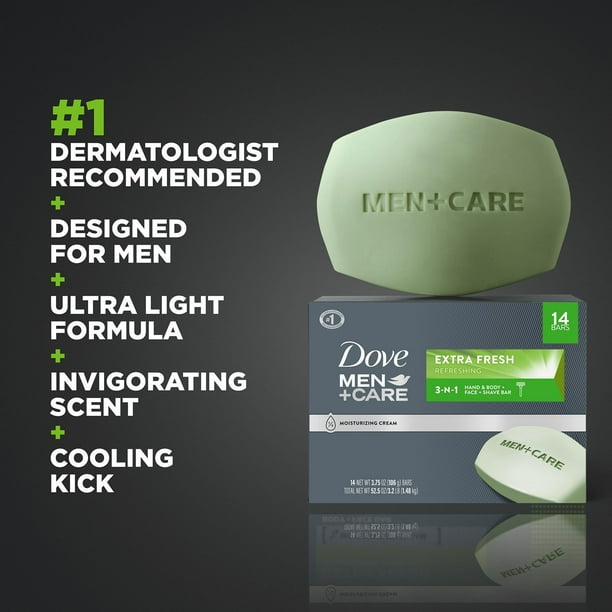 Dove Men+Care Body and Face Bar Soap, Extra Fresh - Imagen 2