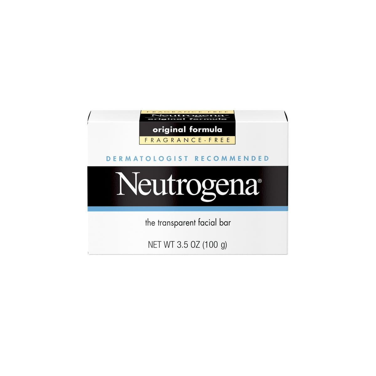 Neutrogena Barra de Limpieza Facial Suave Original, Jabón Facial Diario sin Fragancia
