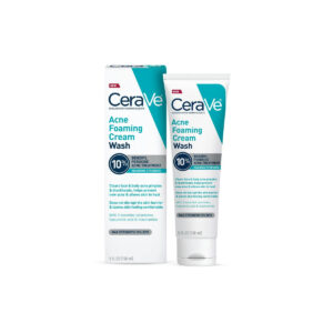 CeraVe Acné Crema Espumosa para el, Lavado Facial con Tratamiento de Peróxido de Benzoilo Al 10% para Rostro y Cuerpo