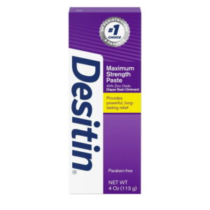 Desitin Pasta para la Irritación Del Pañal de Máxima Potencia, Protector de la Piel con 40% de Óxido de Zinc, Tubo de 4 oz, Crema Hipoalergénica para Barrera Del Bebé