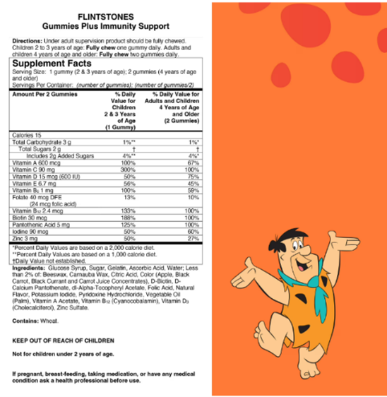 Vitamina C Y Zinc Flintstones Más Apoyo Inmunitario, 150 Gomitas - Imagen 2