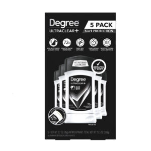 Desodorante antitranspirante Degree Men UltraClear+, negro y blanco, 2.7 oz
